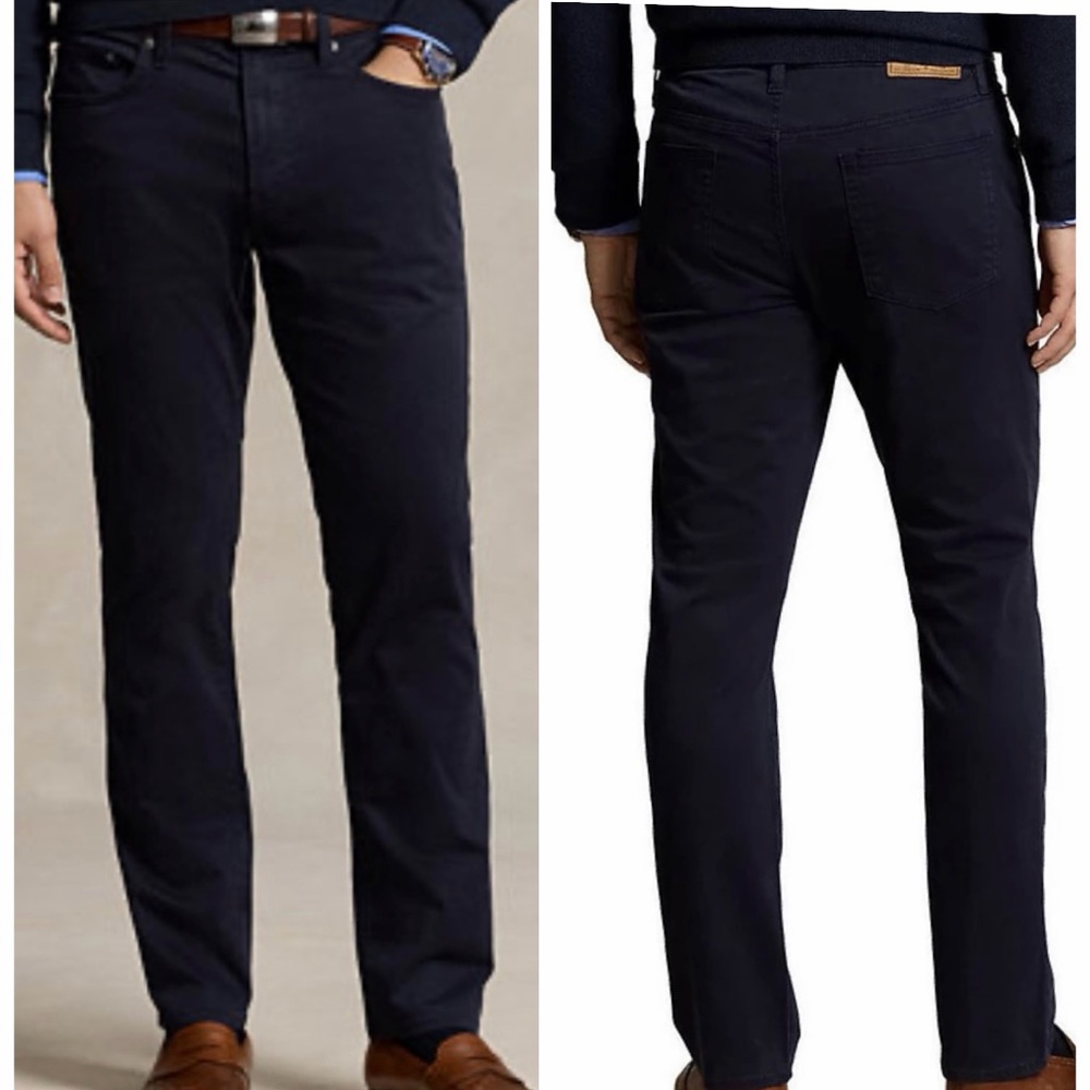 Polo Ralph Lauren Navy Cotton Twill Men's Varick Slim Straight Leg Pants size 32
